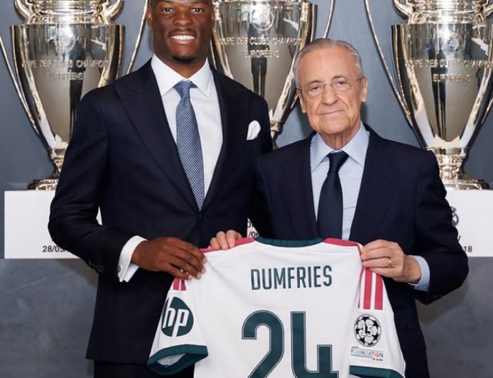 Denzel Dumfries ya luce de blanco: el Real Madrid presenta a su nuevo refuerzo para la banda derecha