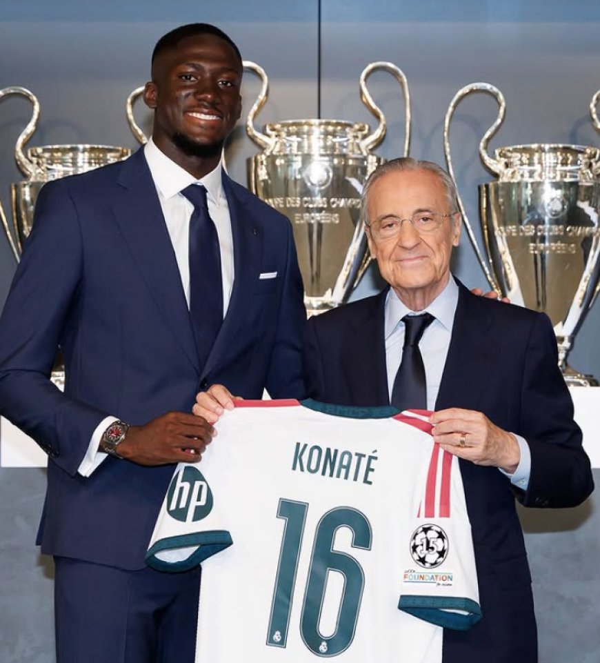 Ibrahima Konaté ya luce de blanco: el Real Madrid presenta a su nuevo líder defensivo